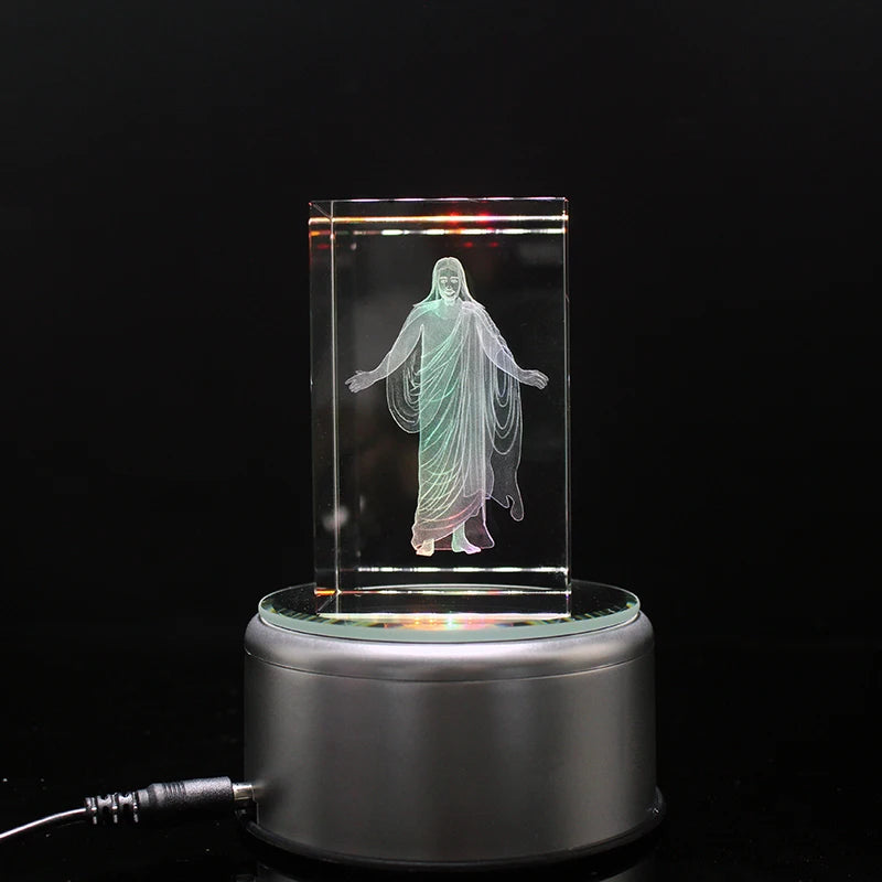 3D Laser Jesus Crystal Cube