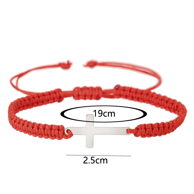 Stainless Steel Cross Braided Adjustable Bracelet