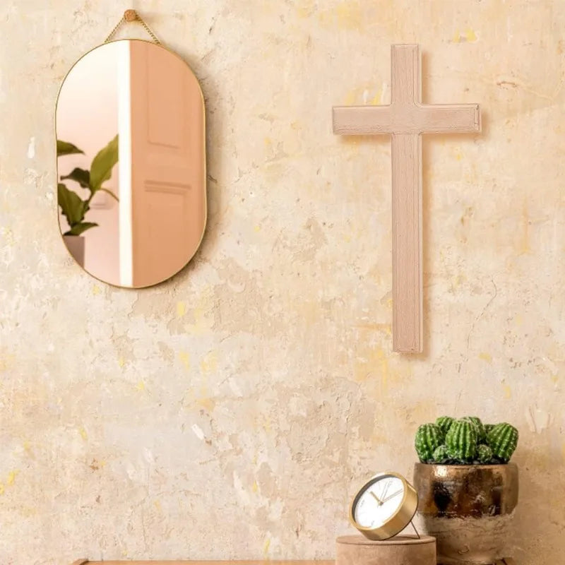 Handmade Light Wood Wall Hanging Cross