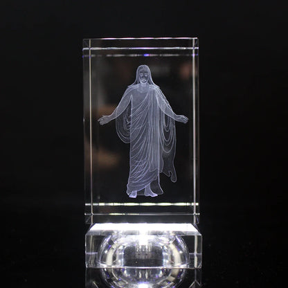 3D Laser Jesus Crystal Cube