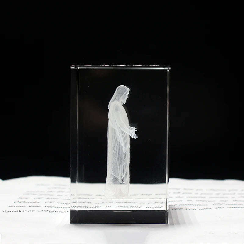 3D Laser Jesus Crystal Cube