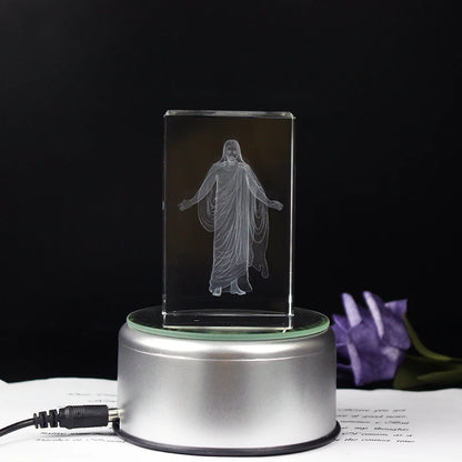 3D Laser Jesus Crystal Cube