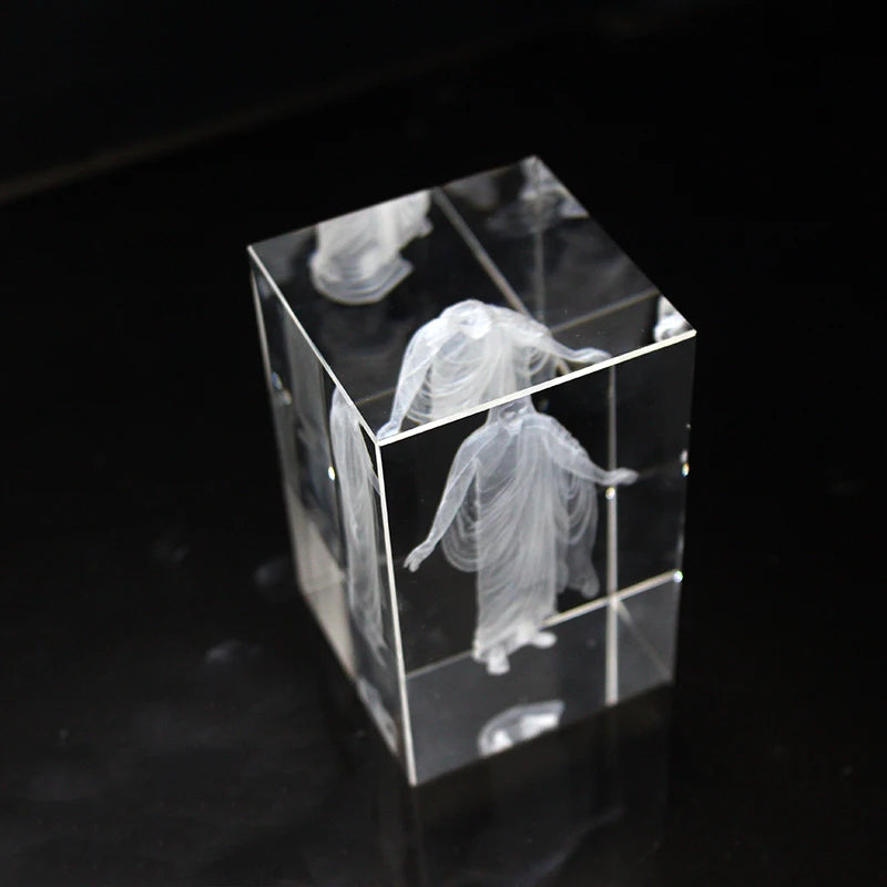 3D Laser Jesus Crystal Cube