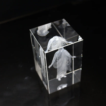 3D Laser Jesus Crystal Cube