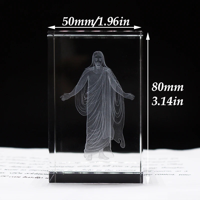 3D Laser Jesus Crystal Cube