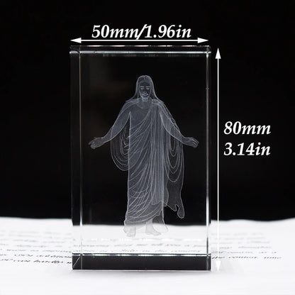 3D Laser Jesus Crystal Cube