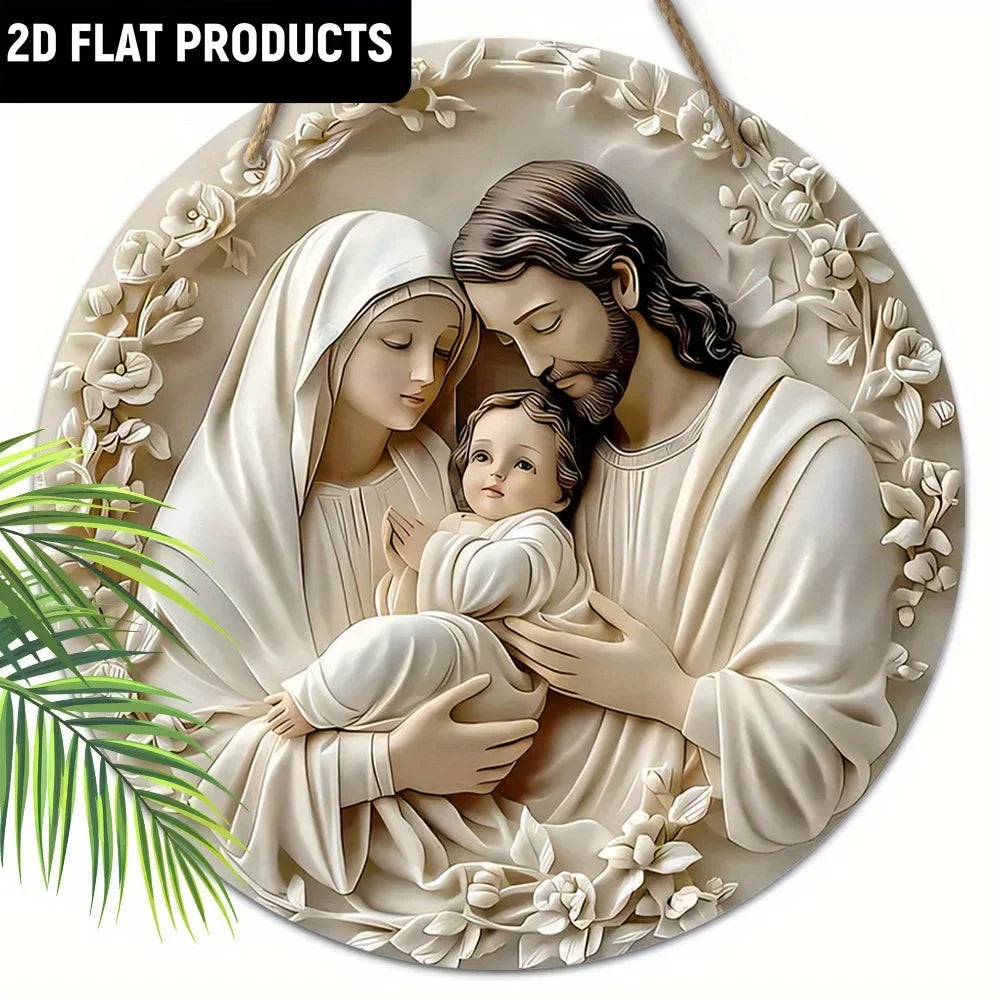 The Holy Family Wooden Nativity Scene Ornament