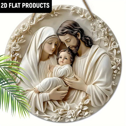 The Holy Family Wooden Nativity Scene Ornament