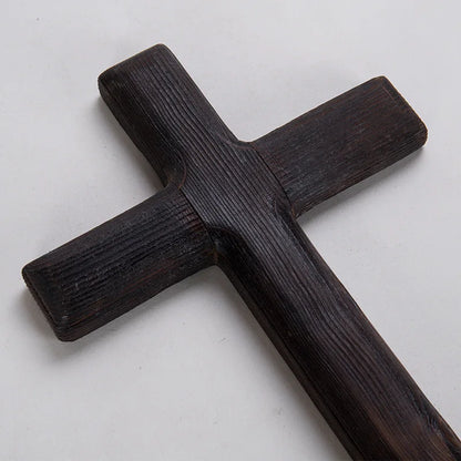 Handmade Dark Wood Hanging Cross