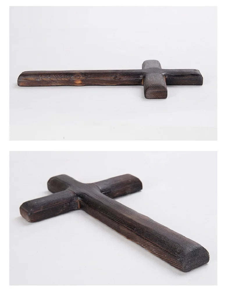 Handmade Dark Wood Hanging Cross