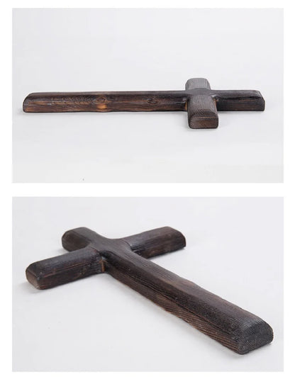 Handmade Dark Wood Hanging Cross