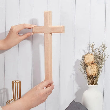 Handmade Light Wood Wall Hanging Cross
