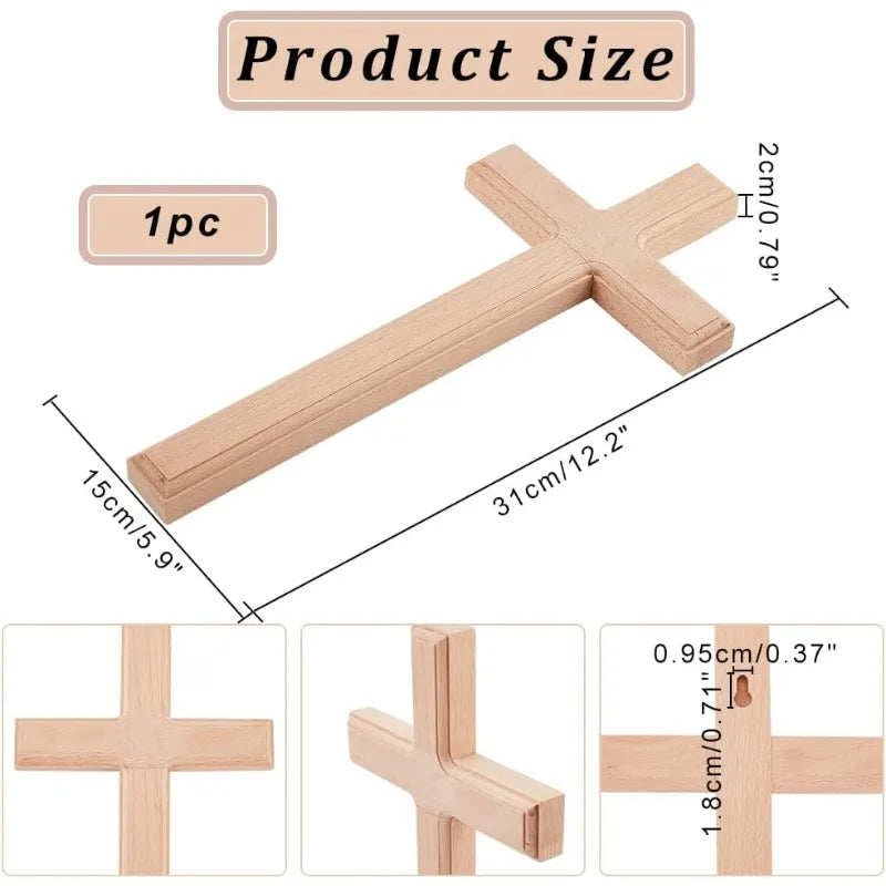 Handmade Light Wood Wall Hanging Cross