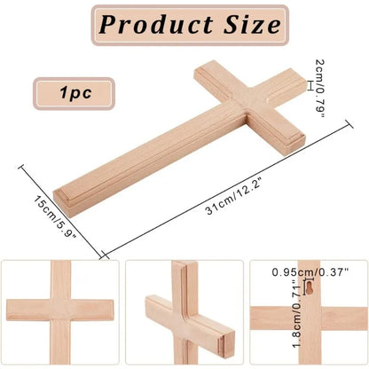 Handmade Light Wood Wall Hanging Cross