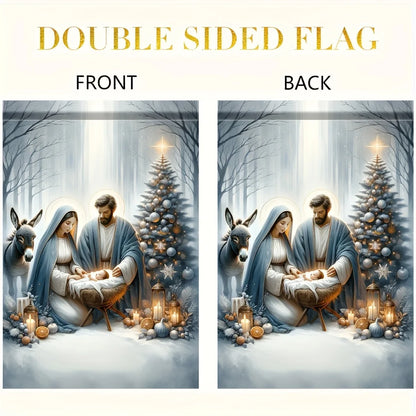 Vibrant Nativity Scene Polyester Garden Flag