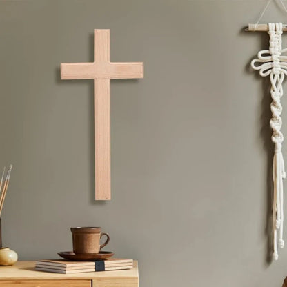 Handmade Light Wood Wall Hanging Cross